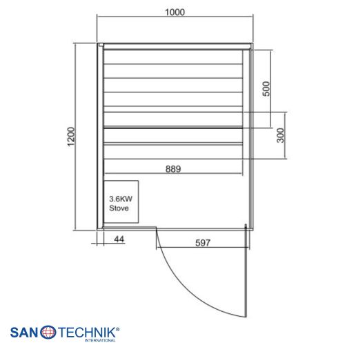Sanotechnik - FALUN S Sauna za 1 osobu 100x120x200 cm