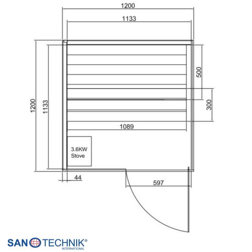 Sanotechnik - FALUN M Sauna za 2 osobe 120x120x200 cm