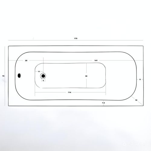 Sanotechnik - Körperformwanne STAR 170x70x38,5 cm