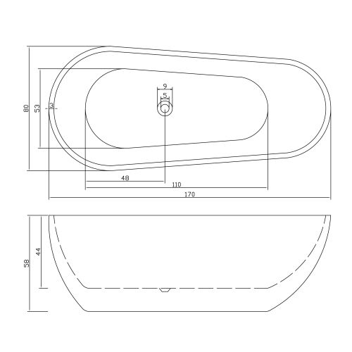 Sanotechnik - Slobodno stojeća kada CHICAGO 175x80x58