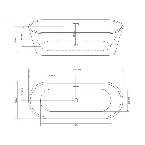 Freistehende Badewanne RENO