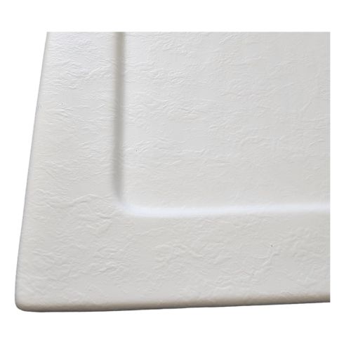 Rund-Brausetasse 80x80x4cm Steineffekt weiss