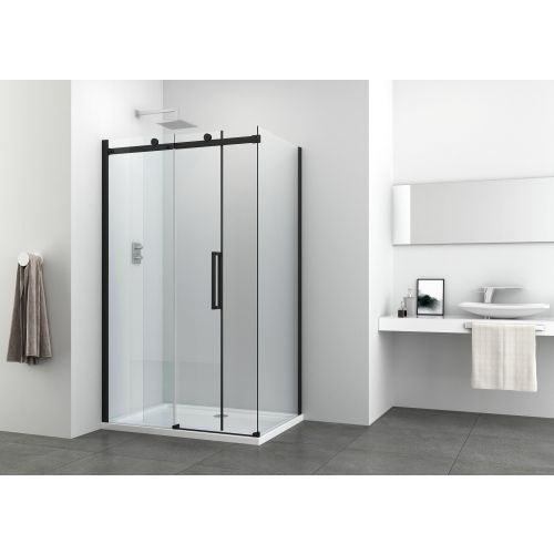 Fixglas 80cm schwarz matt 78-80x195cm
