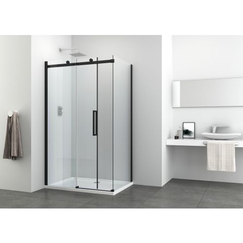 Fixglas 90cm schwarz matt 88-90x195cm