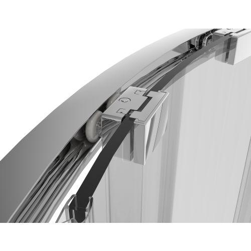 Sanotechnik - Rundduschkabine chrome 100x100x200cm ESG Easy-Clean