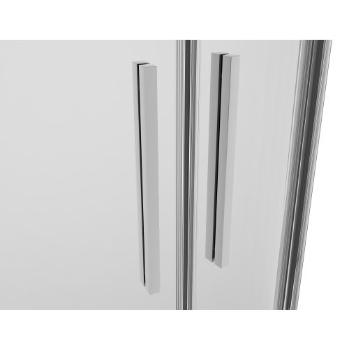 Sanotechnik - Eck-Duschkabine (Halb) chrome 120x200cm 6mm ESG Easy-Clean