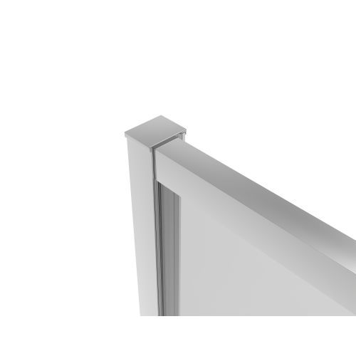 Sanotechnik - Eck-Duschkabine (Halb) chrome 120x200cm 6mm ESG Easy-Clean