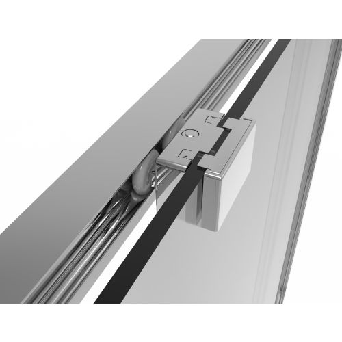 Sanotechnik - Eck-Duschkabine (Halb) chrome 120x200cm 6mm ESG Easy-Clean