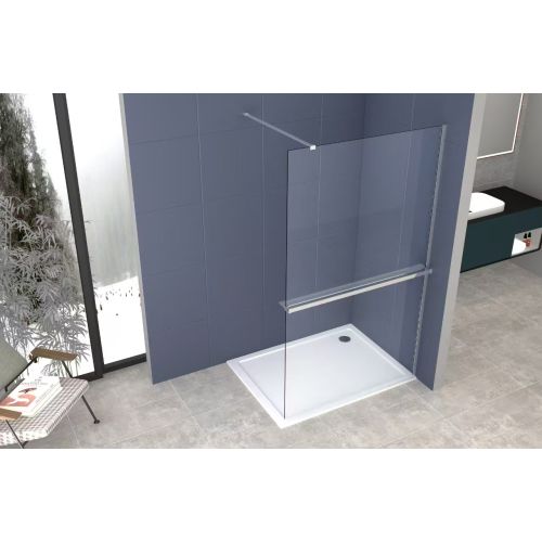 Držač ručnika + polica za WALK IN aluminij 120 cm krom