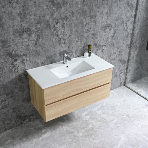 CORBO 100 függesztett alsóbútor, kerámiamosdóval, 2 fiókkal