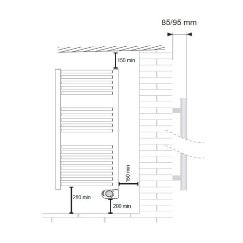 Kopalniški radiator E-Innsbruck, bel, 48x137,5cm