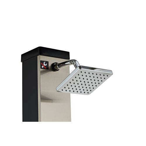 Solardusche gebürstetes nickel 40L mit Fuß Dusche