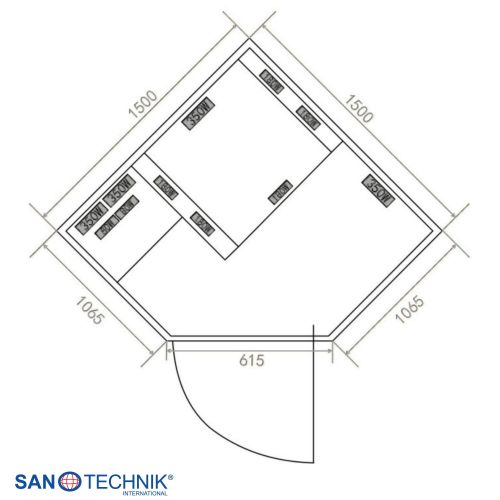 Sanotechnik - CARBON 3 Infrardeča kabina za 2 osebi 150x150x195 cm