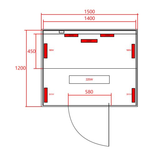 Sanotechnik - OPEN Infracrvena kabina 3 osobe 150x120x200 cm