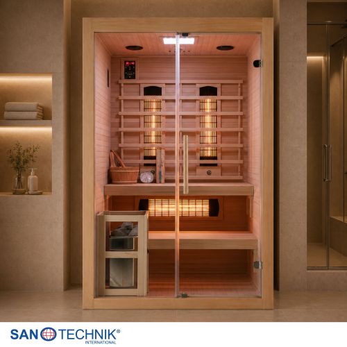 Sanotechnik - TWIN COMBI Sauna+Infrarotkabine für 2 Personen 130x120x200 cm