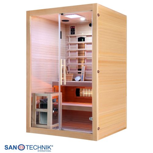 Sanotechnik - TWIN COMBI Sauna+Infrarotkabine für 2 Personen 130x120x200 cm
