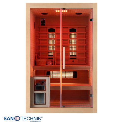 Sanotechnik - TWIN COMBI Sauna+Infrarotkabine für 2 Personen 130x120x200 cm