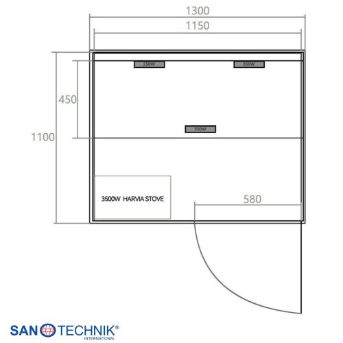 Sanotechnik - TWIN COMBI Sauna+Infrarotkabine für 2 Personen 130x120x200 cm