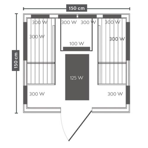 OSLO Infracrvena kabina za 2 osobe 150x150x200 cm