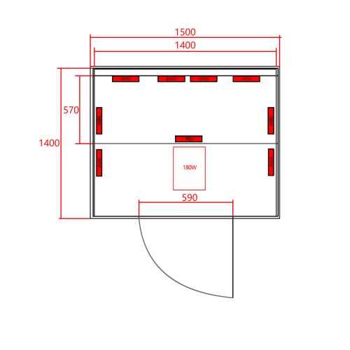 OSLO infrardeča kabina za 2 osebi 150x150x200 cm
