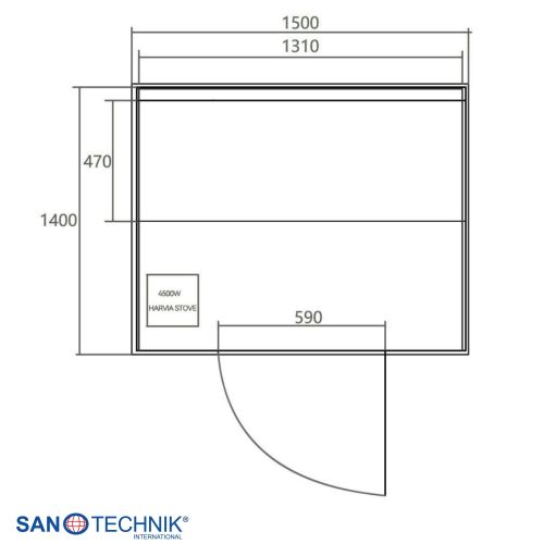 Sanotechnik - RIGA savna za 3 osebe 150x120x190 cm