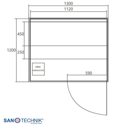 Sanotechnik - PANORAMA Sauna für 2 Personen 130x120x200 cm