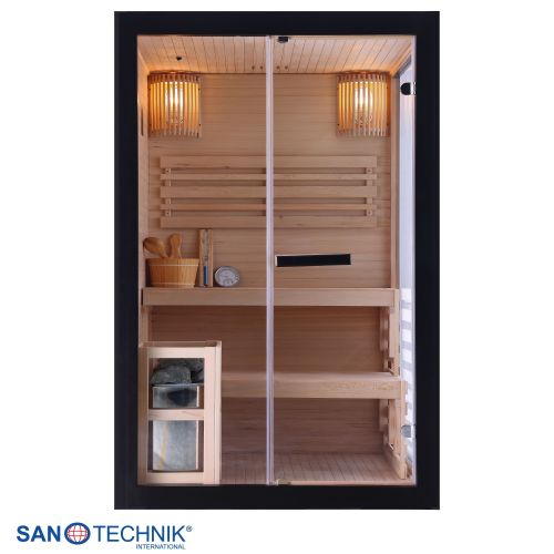 Sanotechnik - PANORAMA BLACK savna za 2 osebi 130x120x200 cm