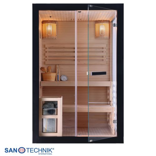 Sanotechnik - PANORAMA BLACK savna za 2 osebi 130x120x200 cm