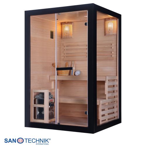 Sanotechnik - PANORAMA BLACK savna za 2 osebi 130x120x200 cm