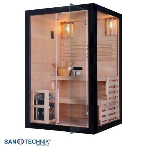 Sanotechnik - PANORAMA BLACK savna za 2 osebi 130x120x200 cm
