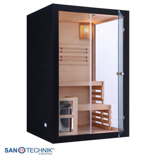 Sanotechnik - PANORAMA BLACK savna za 2 osebi 130x120x200 cm
