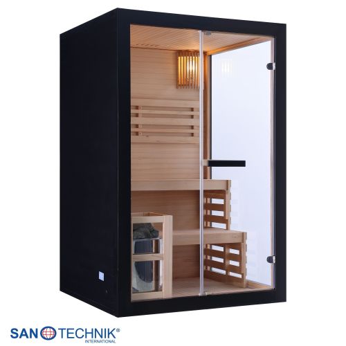Sanotechnik - PANORAMA BLACK savna za 2 osebi 130x120x200 cm