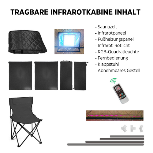 Tragbare Infrarotkabine 90x90x190 cm