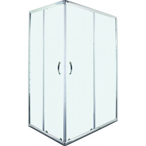 Kutna tuš kabina s mat staklom, 2 vrata, krom 70x90x190 cm
