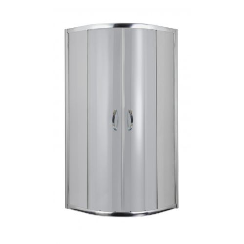 Kör alakú zuhanykabin matt üveggel, króm