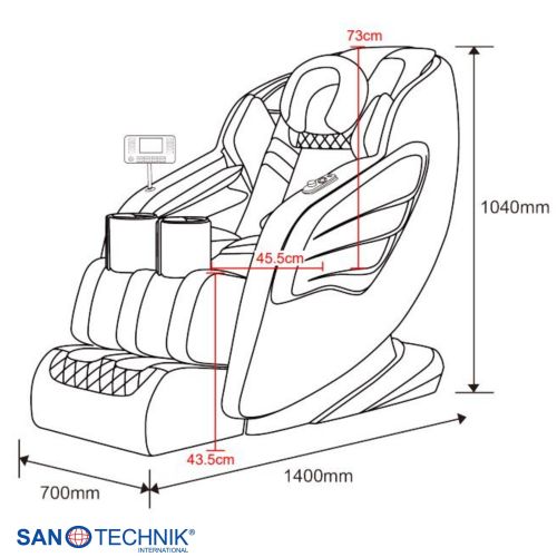 Sanotechnik - PRIMORA masszázsfotel, fekete