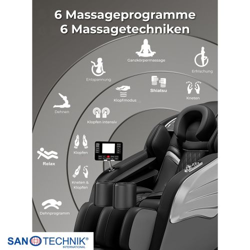 Sanotechnik - PRIMORA masszázsfotel, fekete