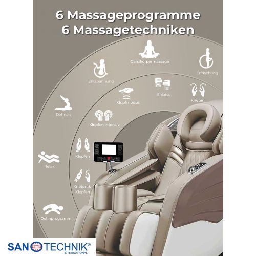 Sanotechnik - SENORA masszázsfotel, bézs-barna