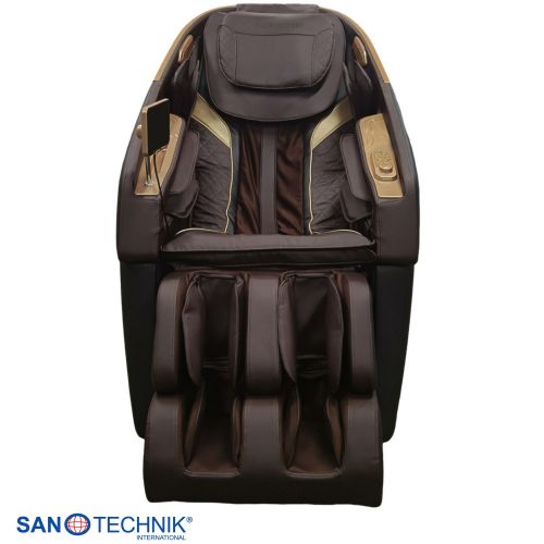 Sanotechnik - MEDORA luksuzna masažna stolica – Crna/Smeđa 75x143x114 cm