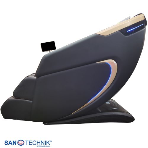 Sanotechnik - MEDORA luksuzna masažna stolica – Crna/Smeđa 75x143x114 cm