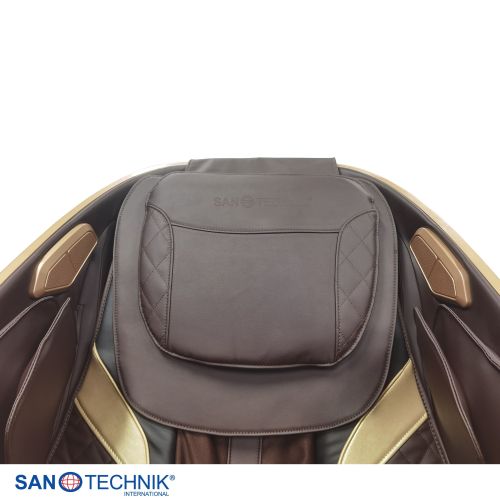 Sanotechnik - MEDORA luksuzna masažna stolica – Crna/Smeđa 75x143x114 cm