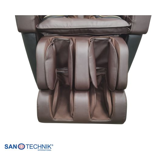 Sanotechnik - MEDORA luksuzna masažna stolica – Crna/Smeđa 75x143x114 cm