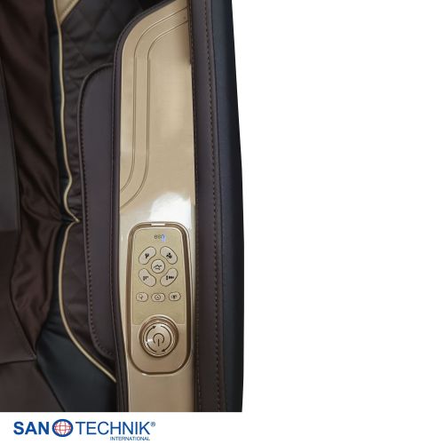 Sanotechnik - MEDORA luksuzna masažna stolica – Crna/Smeđa 75x143x114 cm