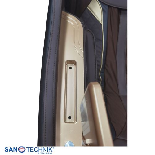 Sanotechnik - MEDORA luksuzna masažna stolica – Crna/Smeđa 75x143x114 cm