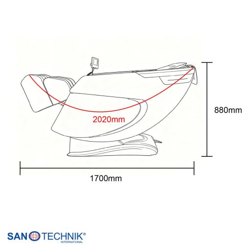 Sanotechnik - MEDORA luksuzna masažna stolica – Crna/Smeđa 75x143x114 cm