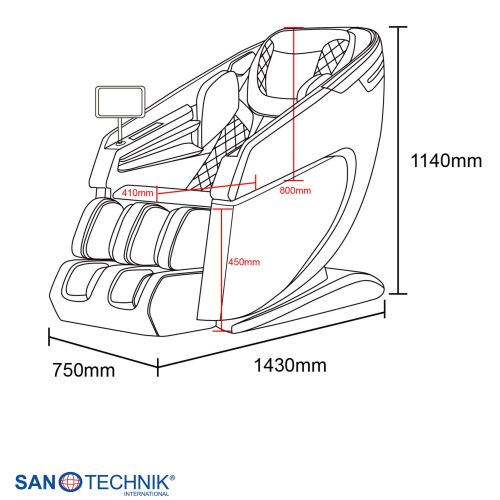 Sanotechnik - RESTORA luksuzna masažna fotelja – Bež/Krema 75 x 143 x 114 cm