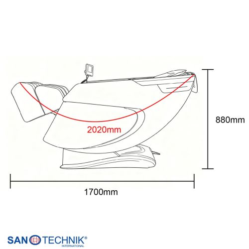 Sanotechnik - RESTORA luksuzna masažna fotelja – Bež/Krema 75 x 143 x 114 cm