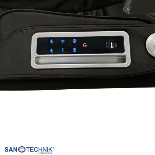 Sanotechnik - VITALORA luksuzna masažna fotelja – Crna/Srebrna 74x147x108 cm