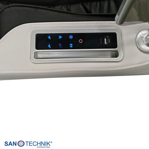 Sanotechnik - CALMORA luksuzna masažna fotelja – Bijela/crna 74x147x108 cm