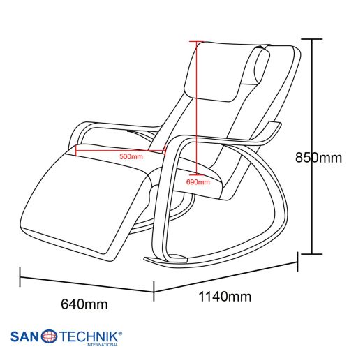 Sanotechnik - LIGORA KOMFORT ljuljačka sa osloncem za noge siva 64x114x85 cm